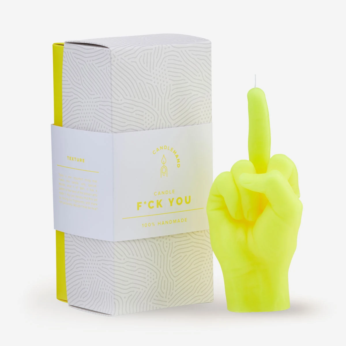 F*ck You Neon Yellow CandleHand Kerze – Bild 3