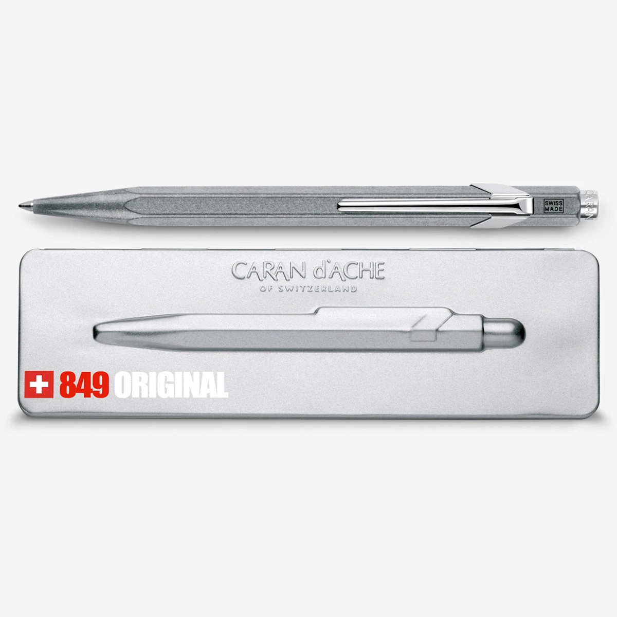 Caran D'Ache 849 Kugelschreiber ORIGINAL Silber – Bild 5