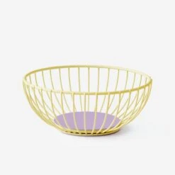Iris Wire Basket Small Yellow Lilac