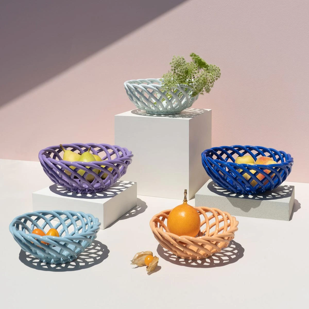 Sicilia Ceramic Basket Small Light Blue – Bild 7