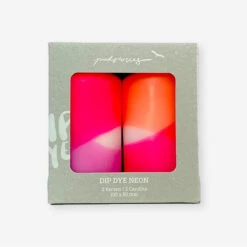 Dip Dye Neon Heat Waves – Set Mit 2 Stumpenkerze