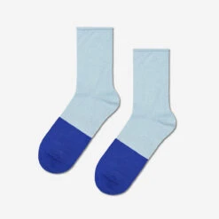 Happy Socks Extended Toe Crew Socken - Blue