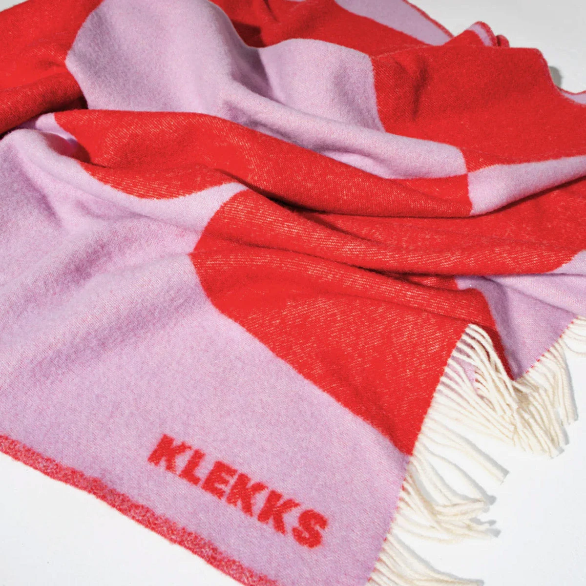 Klekks No. 23 Lila-Rot Wolldecke – Bild 2