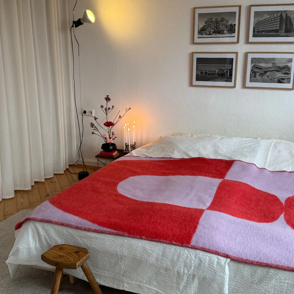 Klekks No. 23 Lila-Rot Wolldecke – Bild 4