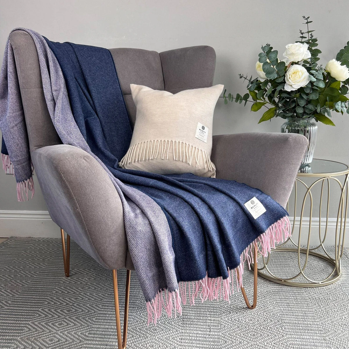 Merino-Wolldecke Blueberry Crush Reversible Supersoft – Bild 3