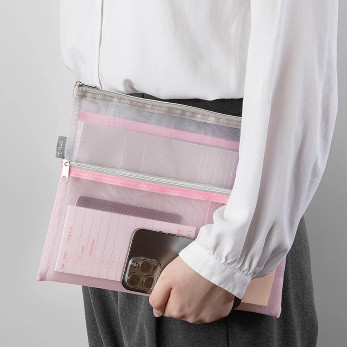 Pen & Tool Pouch B5 Mesh Pink – Bild 5